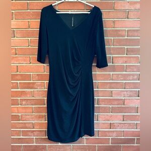 Lori M Ruched Little Black Dress